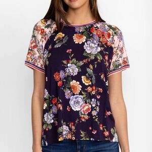 PLUS Johnny Was Boho Floral The Janie Favorite Raglan Tee Elsa Size XXL
